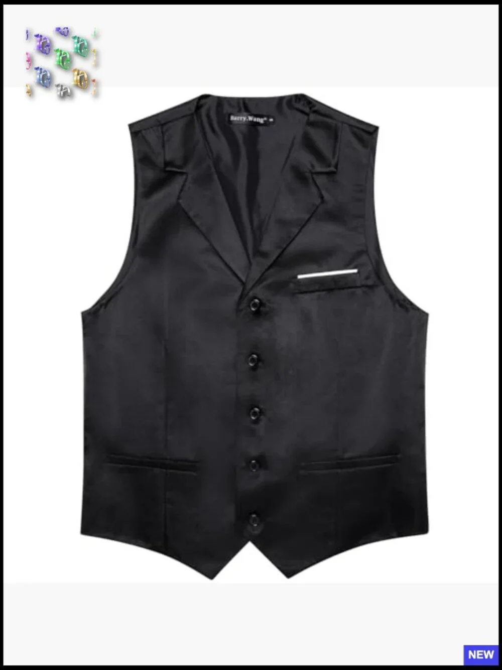 Slim Fit Formal Vest Set Lapel Collar Wedding Party Tuxedo Waistcoat Elegant